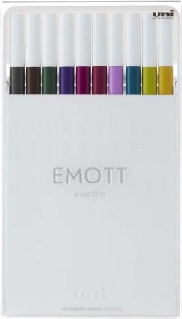 Uni-Ball Emott marqueur 10 pièce(s) Bleu, Marron, Vert, Image du produit 