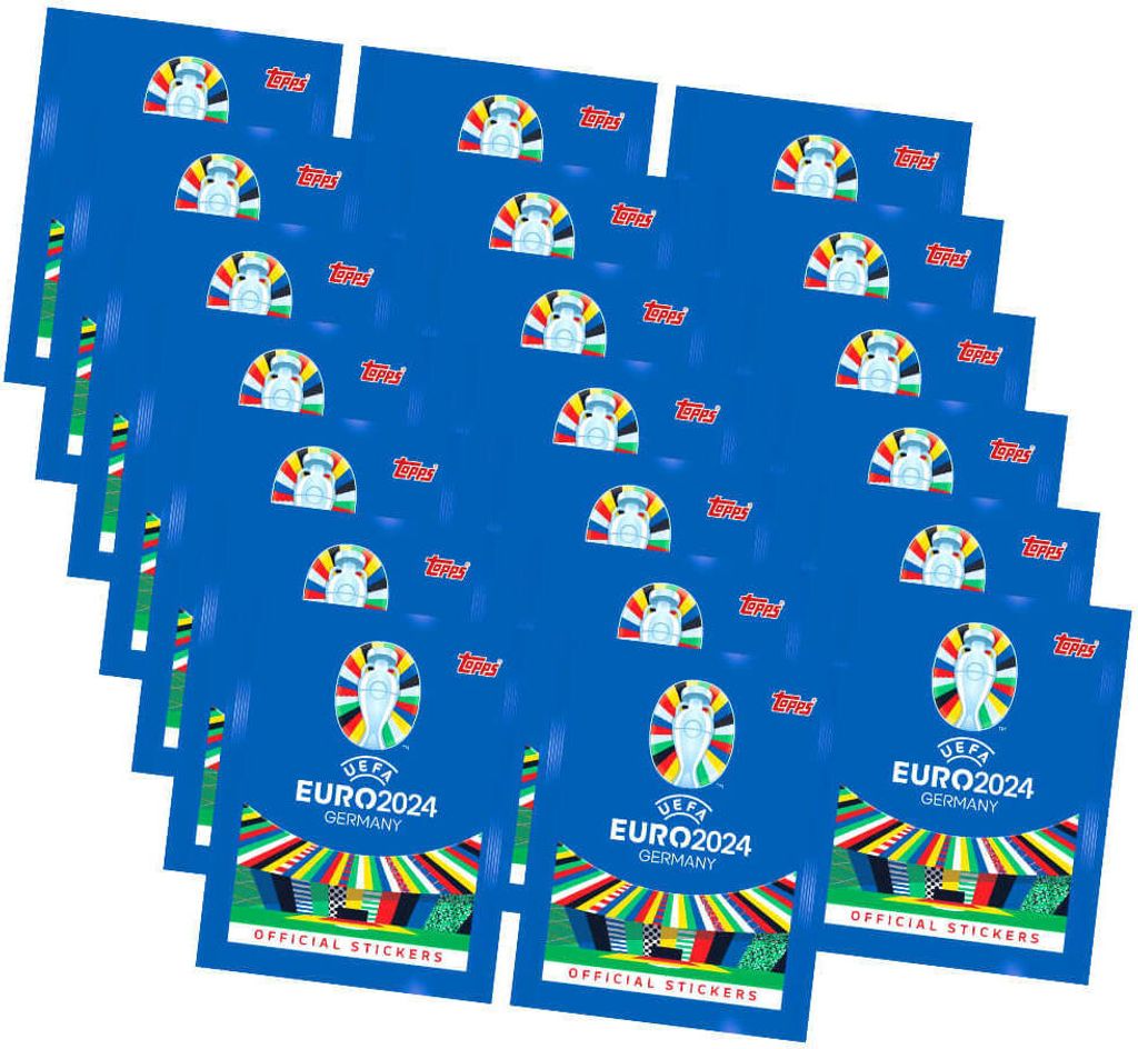 Topps UEFA EURO 2024 Sticker - Fußball EM Sammelsticker - 20 Tüten