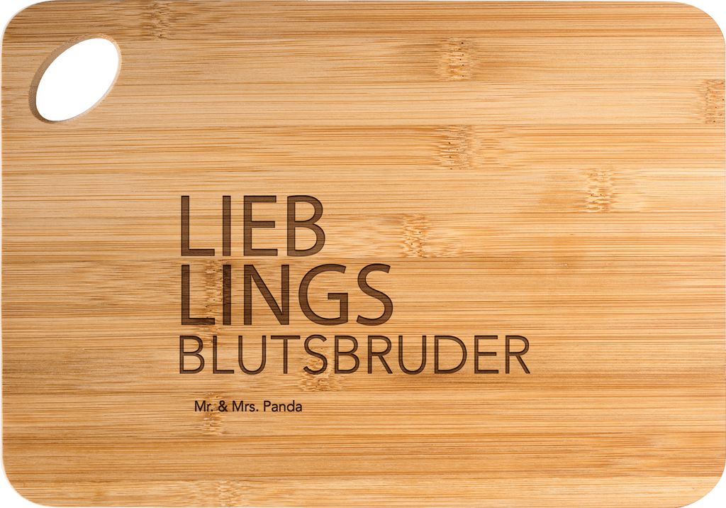 Mr. & Mrs. Panda Schneidebrett Blutsbruder - Transparent - Geschenk, Sido, Geschwister, Spruch, Brother, Holzbrett, Geschenkidee, Bruderherz, Brett...