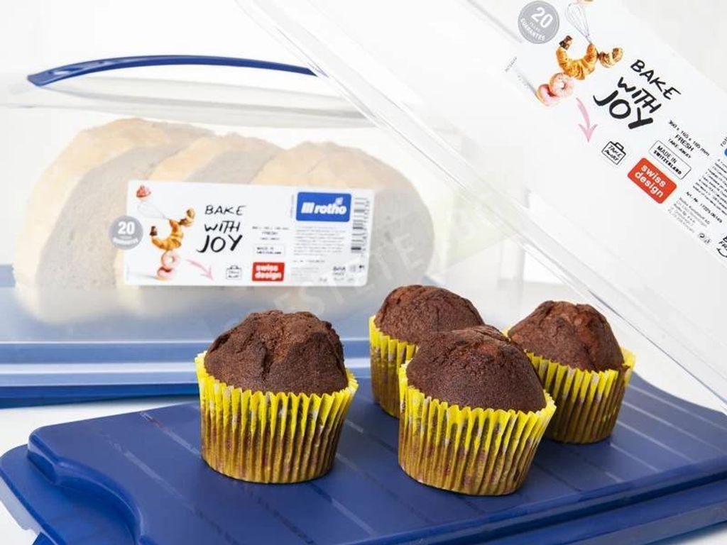 Aufbewahrungsbox Rotho für Kuchen blau für Küche für