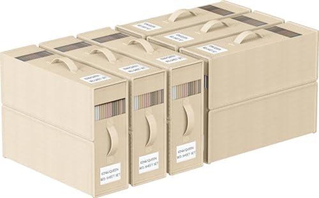 6 Stück Aufbewahrung Bettwäsche Organizer, Faltbarer Aufbewahrungstasche für Bettlaken Kann in Kleiderschrank, Unterbett und in Schubladen, Aufb...