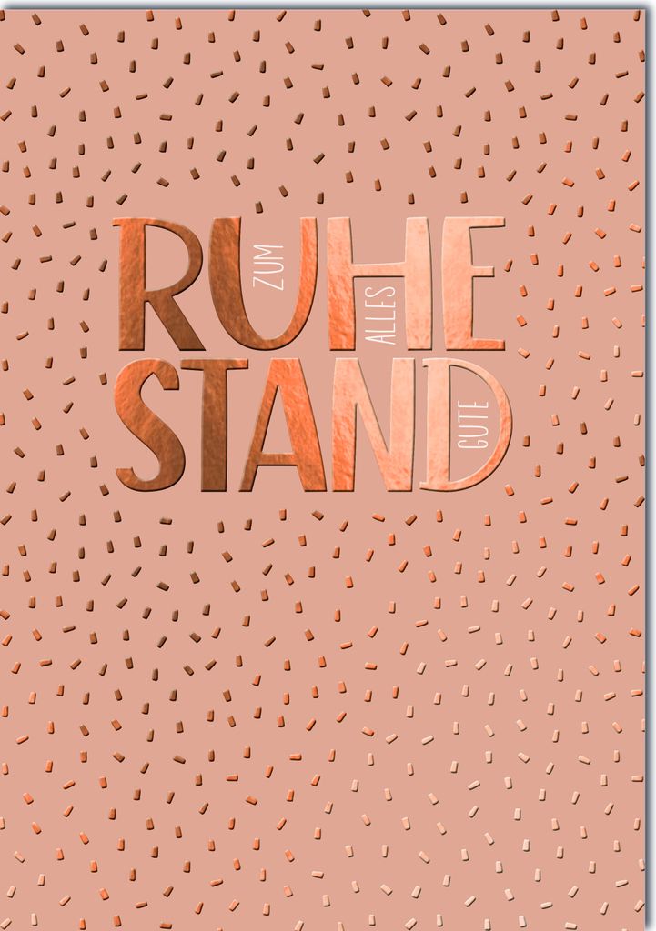 Ruhestand A4 Konfetti kupfer alles Gute Große DIN-A4-Karte mit Umschlag XXL-Karte