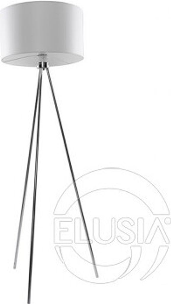 Leuchte der Serie Finn in Weiß mit Chrom-Oberfläche, E27 Fassung, Maße Ø 45 x 150 cm
