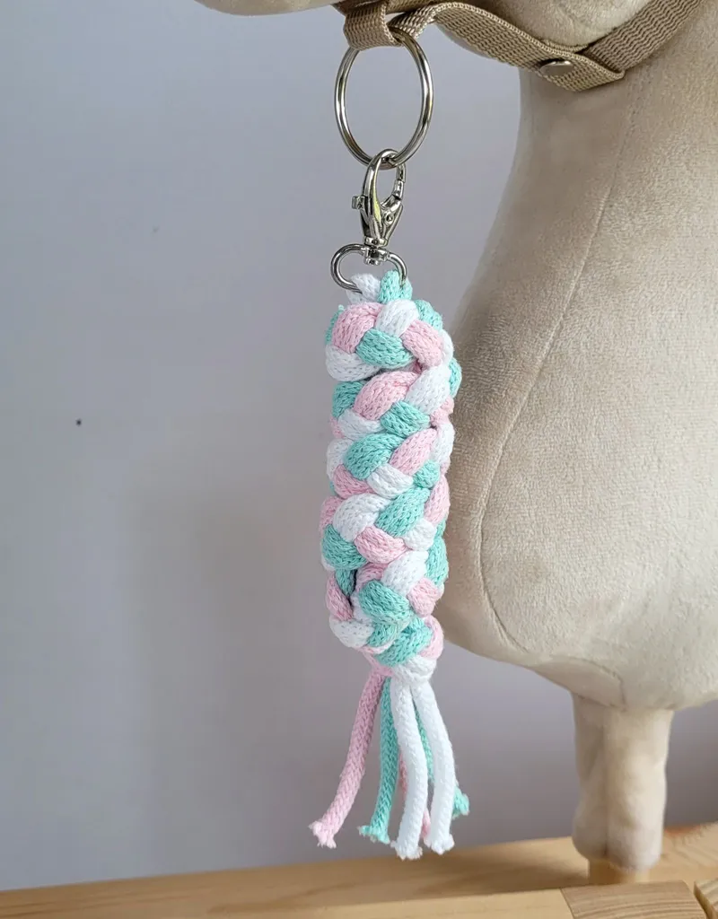 Legatura a Corde Hobby Horse Rosa e Menta - Accessorio Fatto a Mano