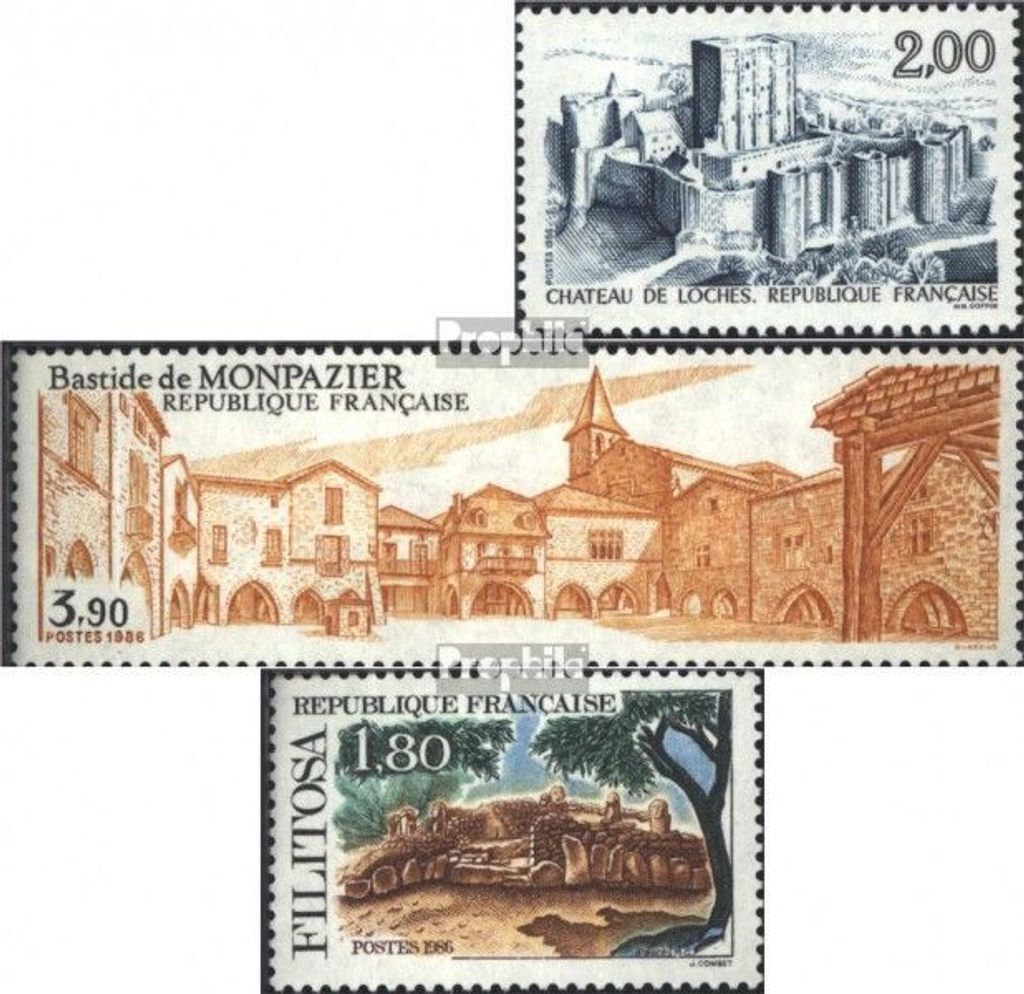 Briefmarken Frankreich 1986 Mi 2552,2555,2556 (kompl.Ausg.) postfrisch Tourismus