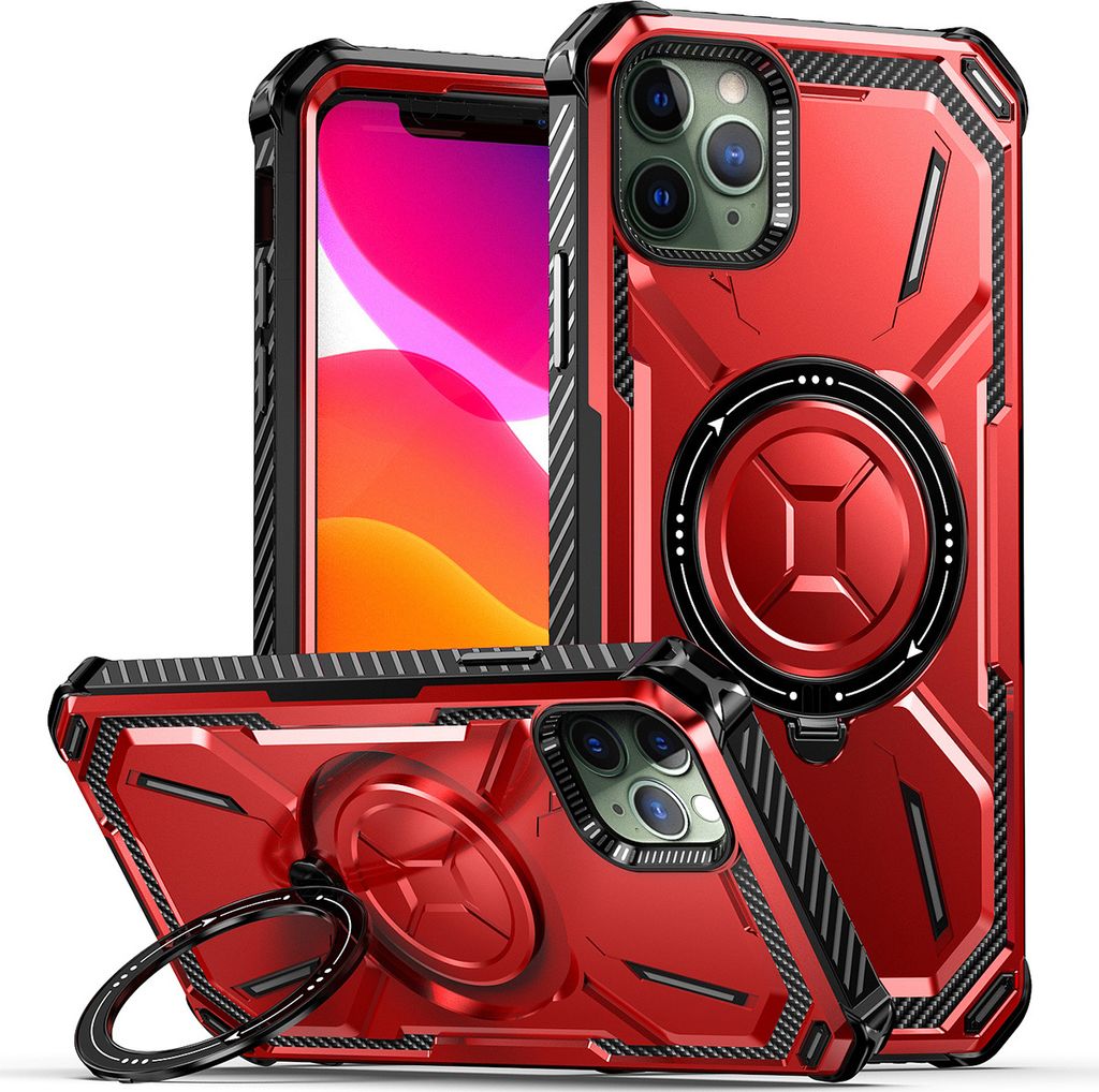 Schutzhülle für iPhone 11 Pro Magnetisches Kickstand Hülle, Kompatibel mit Magsafe Ladegerät Rot