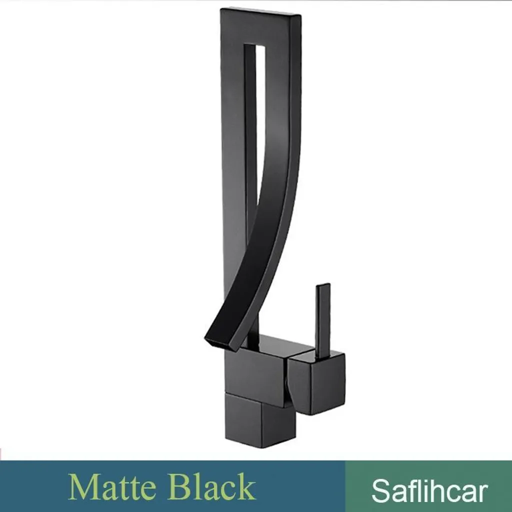 Rubinetto Soffitto Nero Opaco - Miscelatore Lavabo Design Ottone - 1