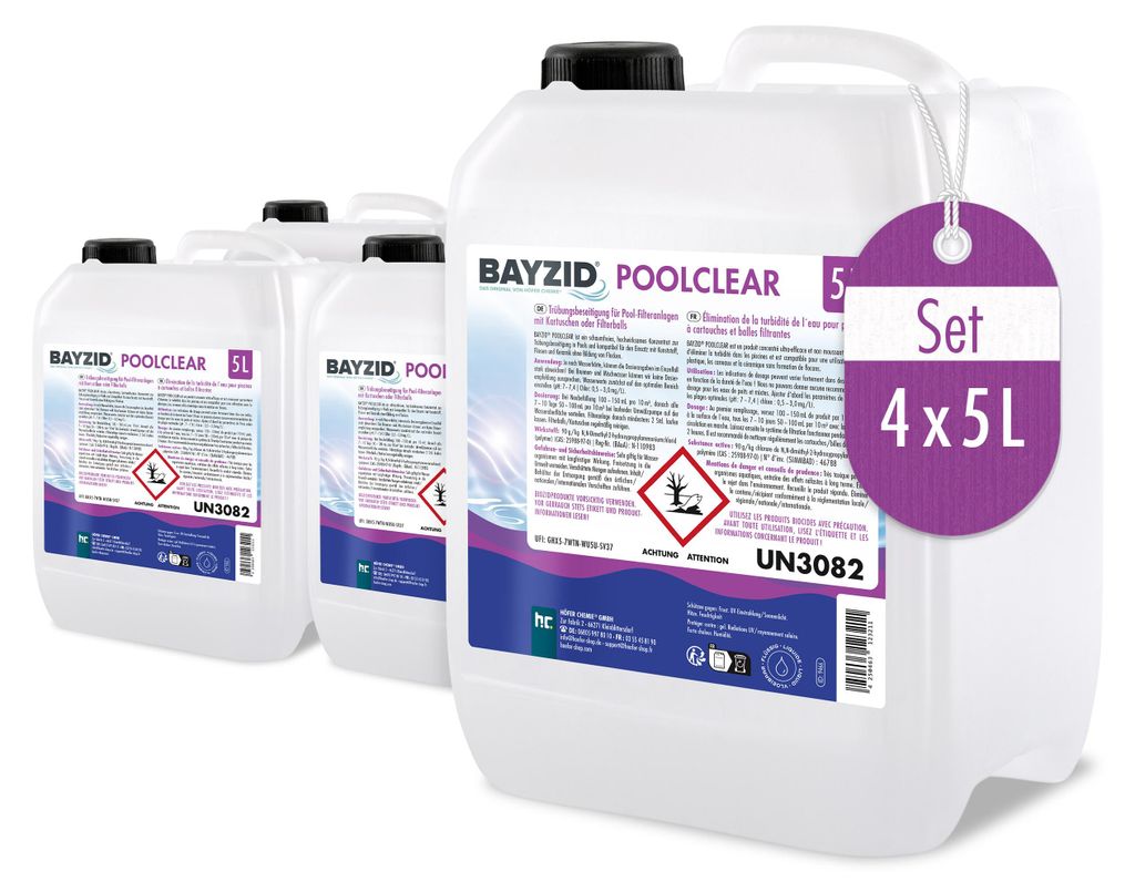 4x5 L BAYZID® Poolclear Trübungsbeseitigung für Pool-Filter Produktbild 