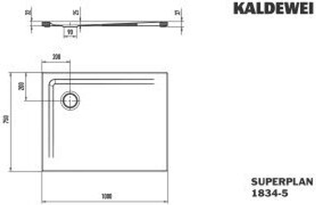 Kaldewei 383447983664 DW SUPERPLAN Mod.1834-5, 750 x 1000,