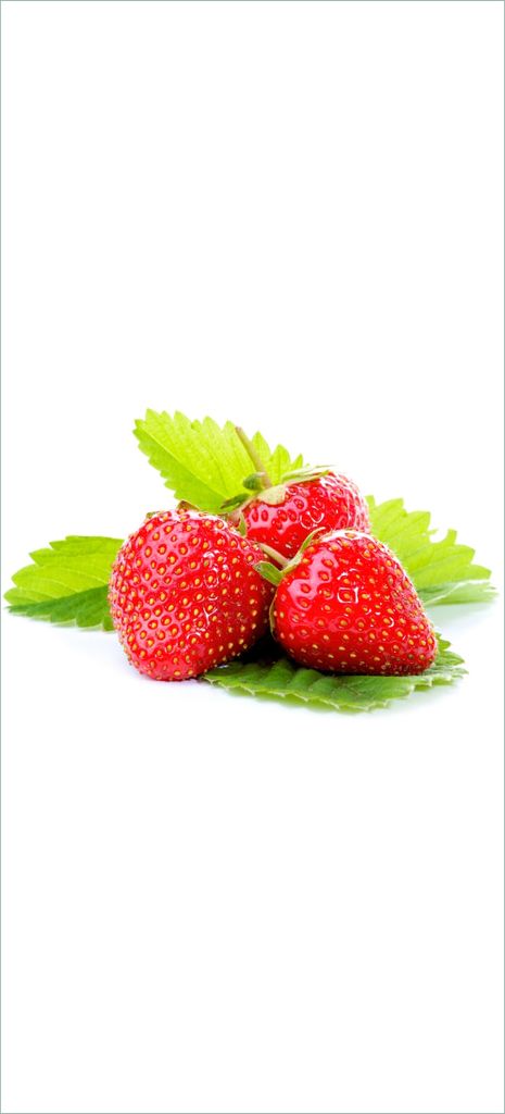 Türtapete Türposter Frische rote Erdbeeren für die Küche - Größe: 93 x 205 cm