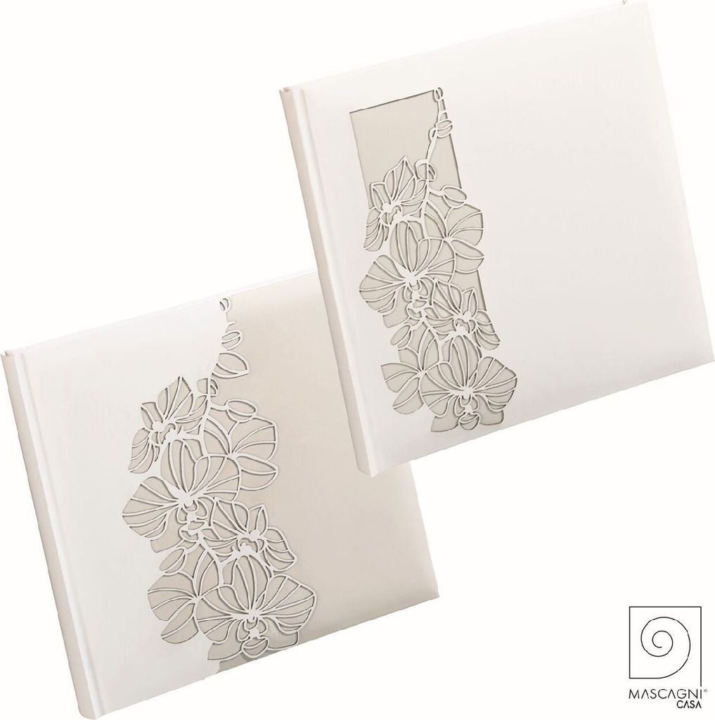 Mascagni S539 Fotoalbum Glas Overlay 30 cremefarbene Blätter 29x29 Sortiment