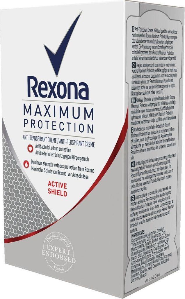 Rexona Maximum Protection Cream Active Shield Antitranspirant für Frauen, 45 ml