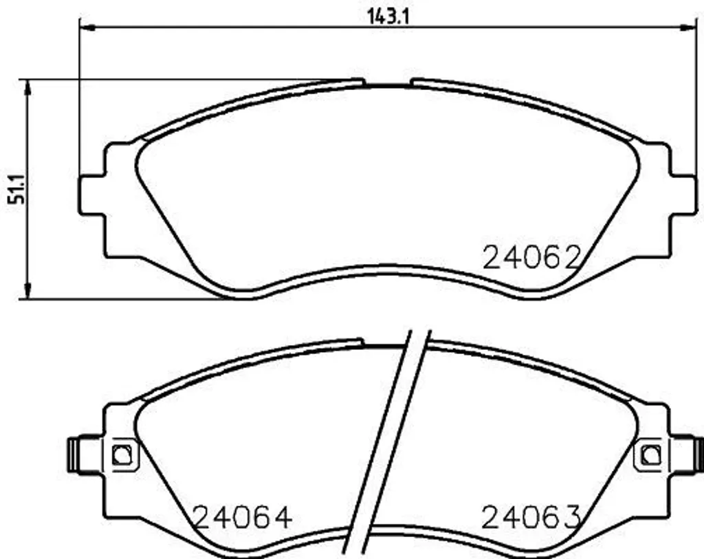 Plaquettes de frein HELLA 8DB 355 010-951 pour Chevrolet Epica KL1