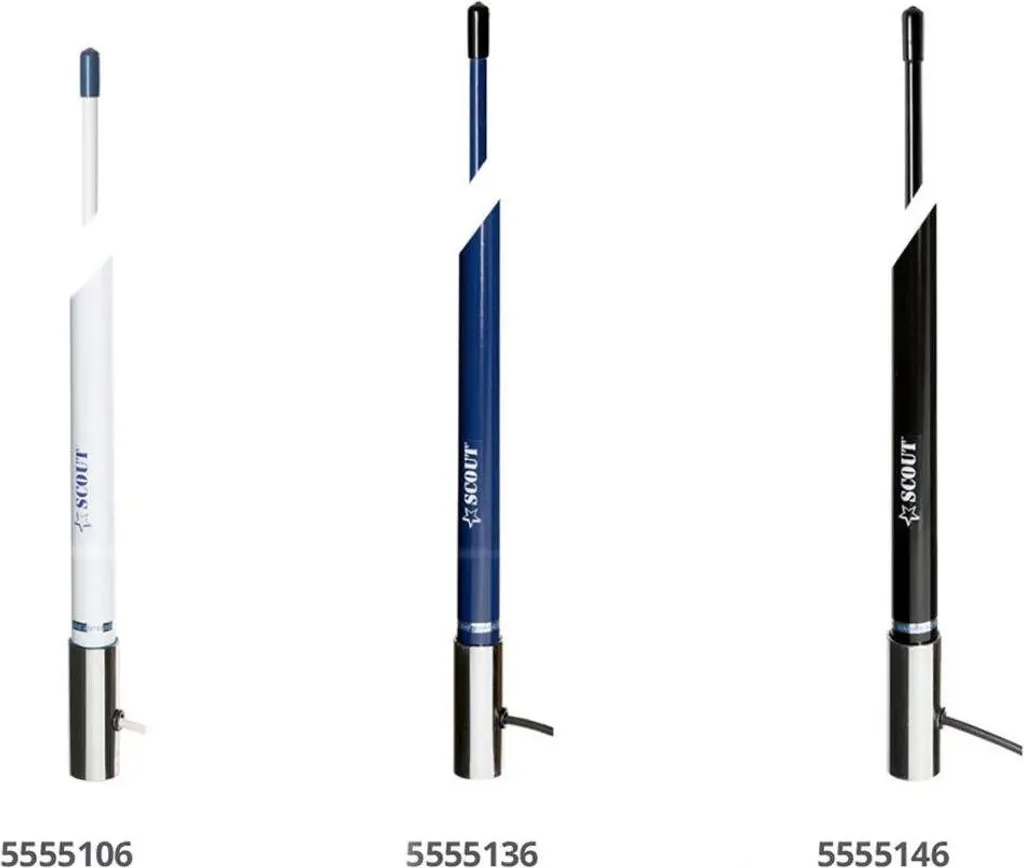 Antenne VHF 150 cm Scout Argentée Haute Performance série Blackline