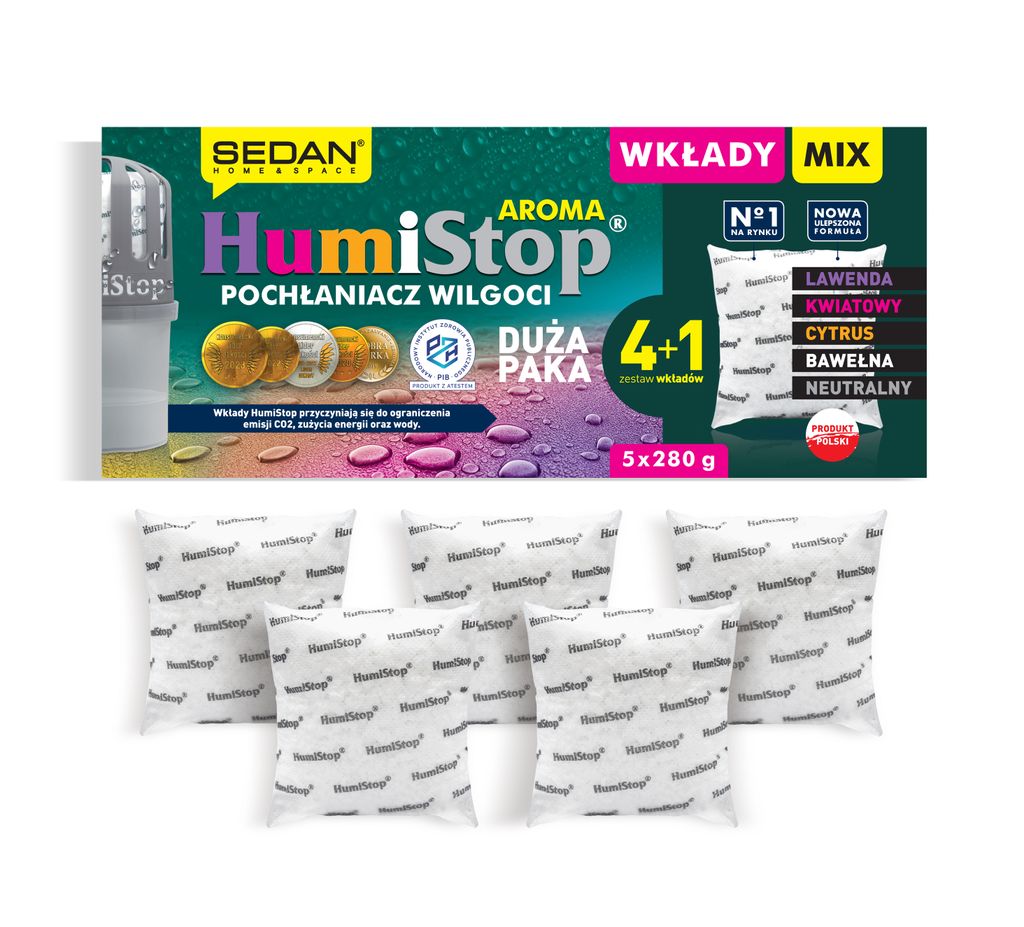 Wkład Do Pochłaniacza Wilgoci Humistop Do 18M2 / 45M3 (4+1) Zdjęcie produktu 