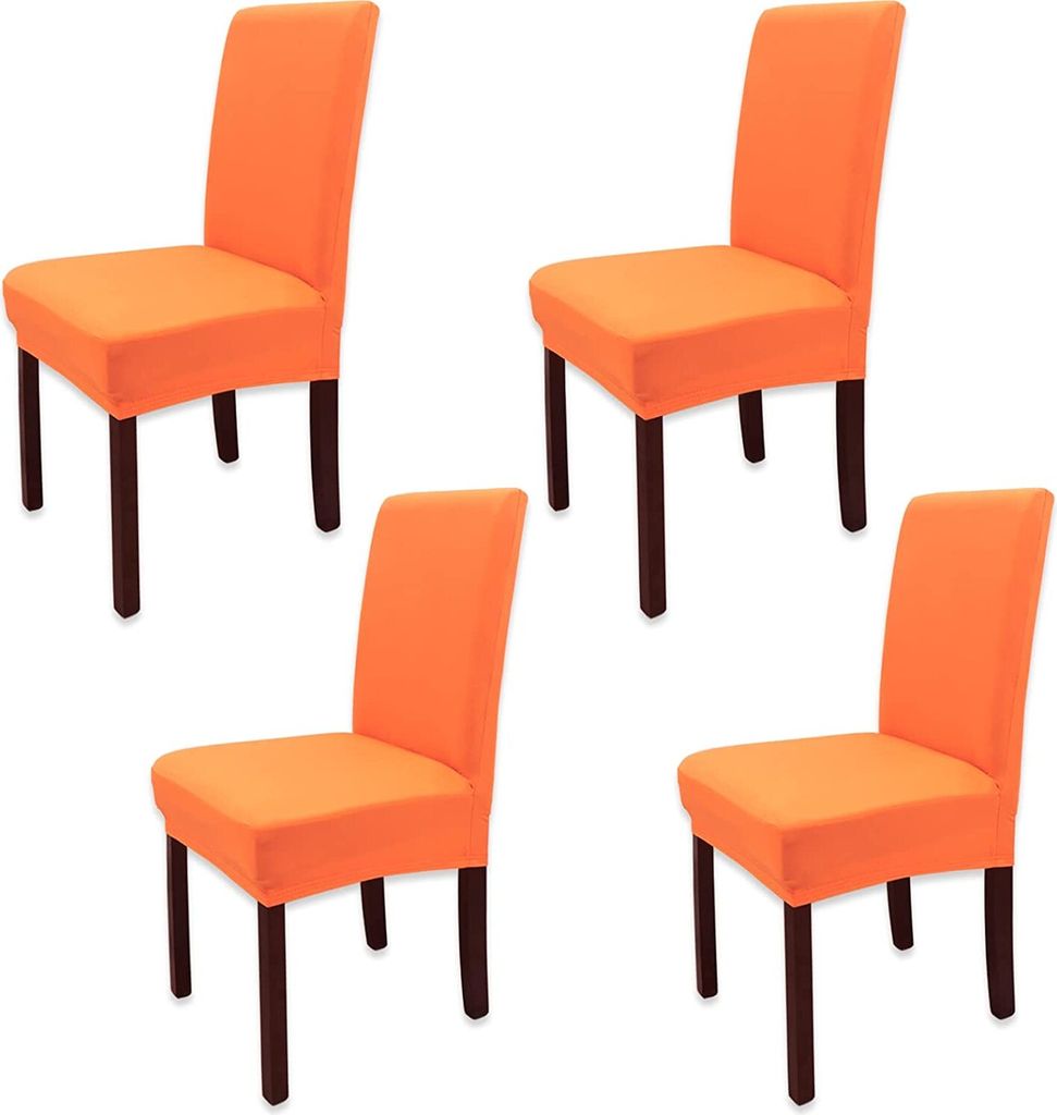 Stuhlhussen 4er set,Stuhlbezug,Waschbar(Orange)