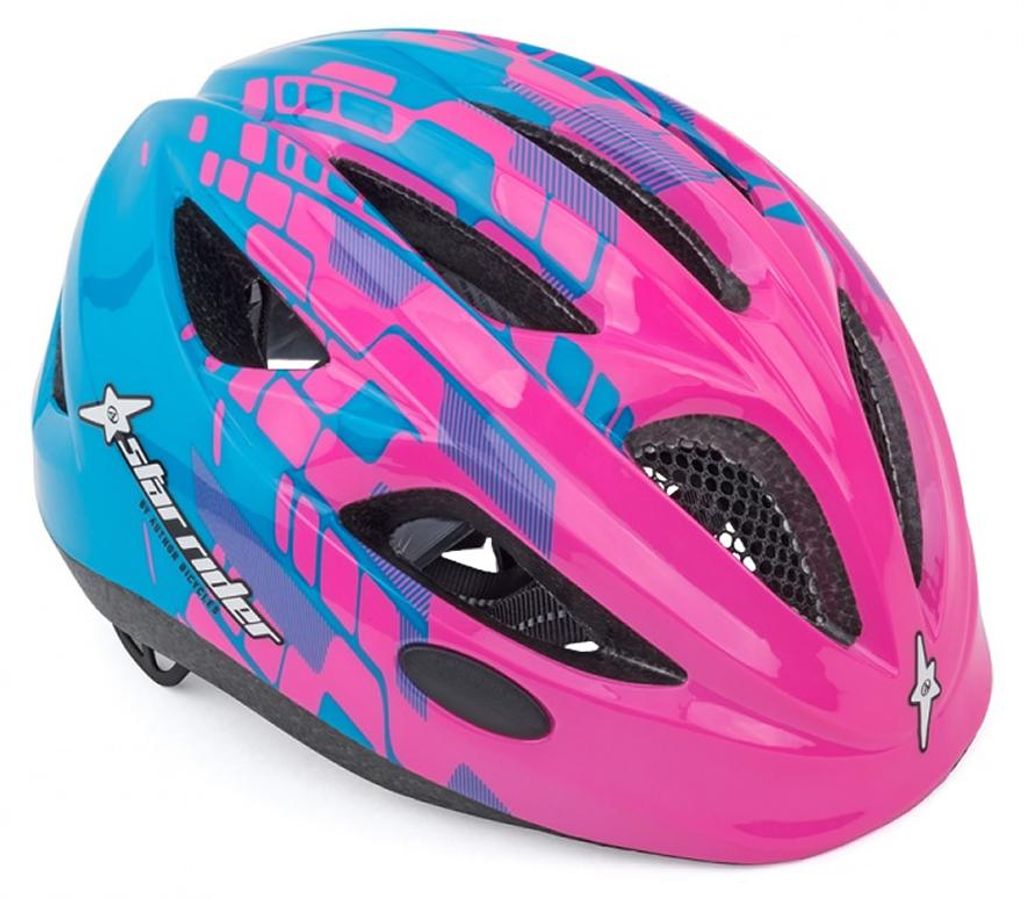 Fahrrad Helm Kinder Author Star Rider Kinderhelm Größe M 51cm-55cm Dial-Fit pink