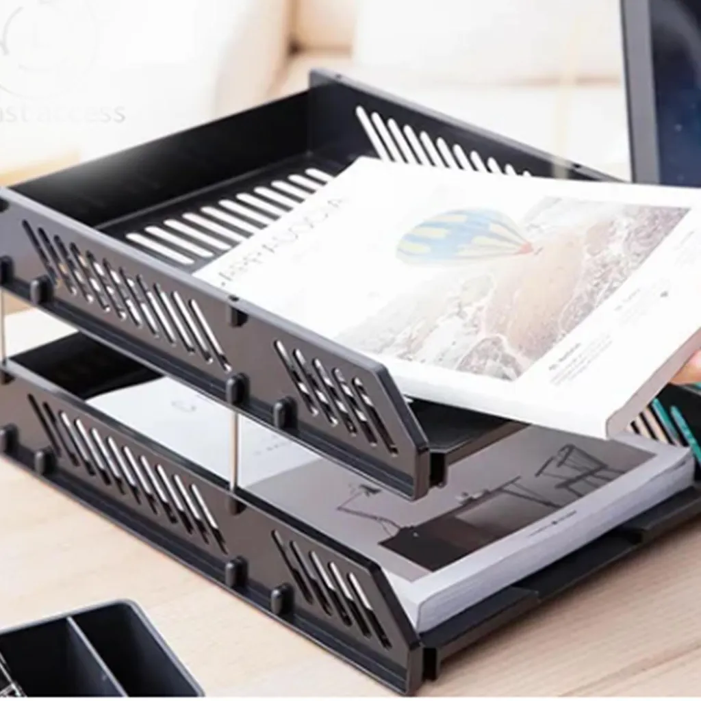 Organiseur de papier pour bureau et école - Classeur A4 double rangement