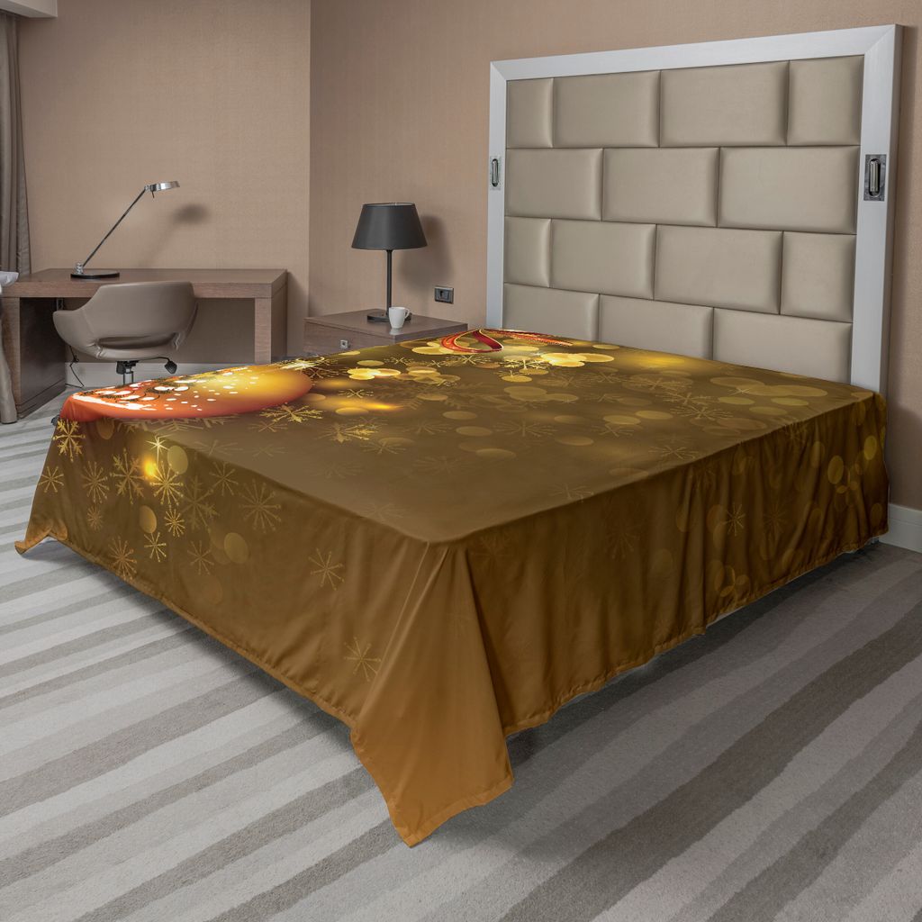 ABAKUHAUS Weihnachten Bettlaken, Weihnachtsball mit Flitter-lebhaftem religiösem Wunsch glänzt Feiertags-Konzept-Grafik-Druck, weiches bequemes o...