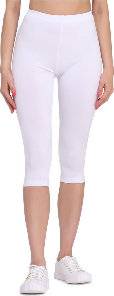Bellivalini Damen 3/4 Leggings aus Viskose BLV50-148 (Weiß, S).