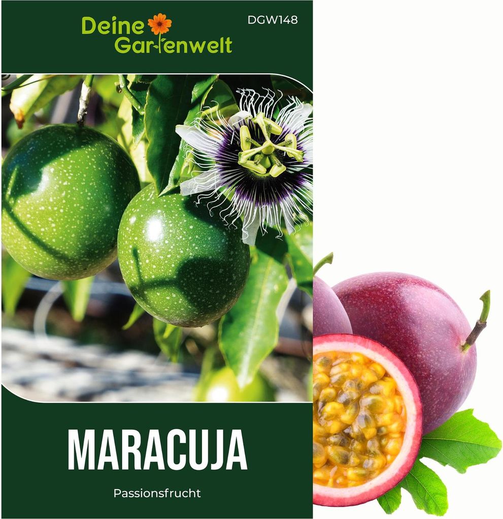 Maracuja Passionsfrucht Samen - Passiflora edulis - Maracujasamen - Obstsamen - Saatgut für 10 Pflanzen