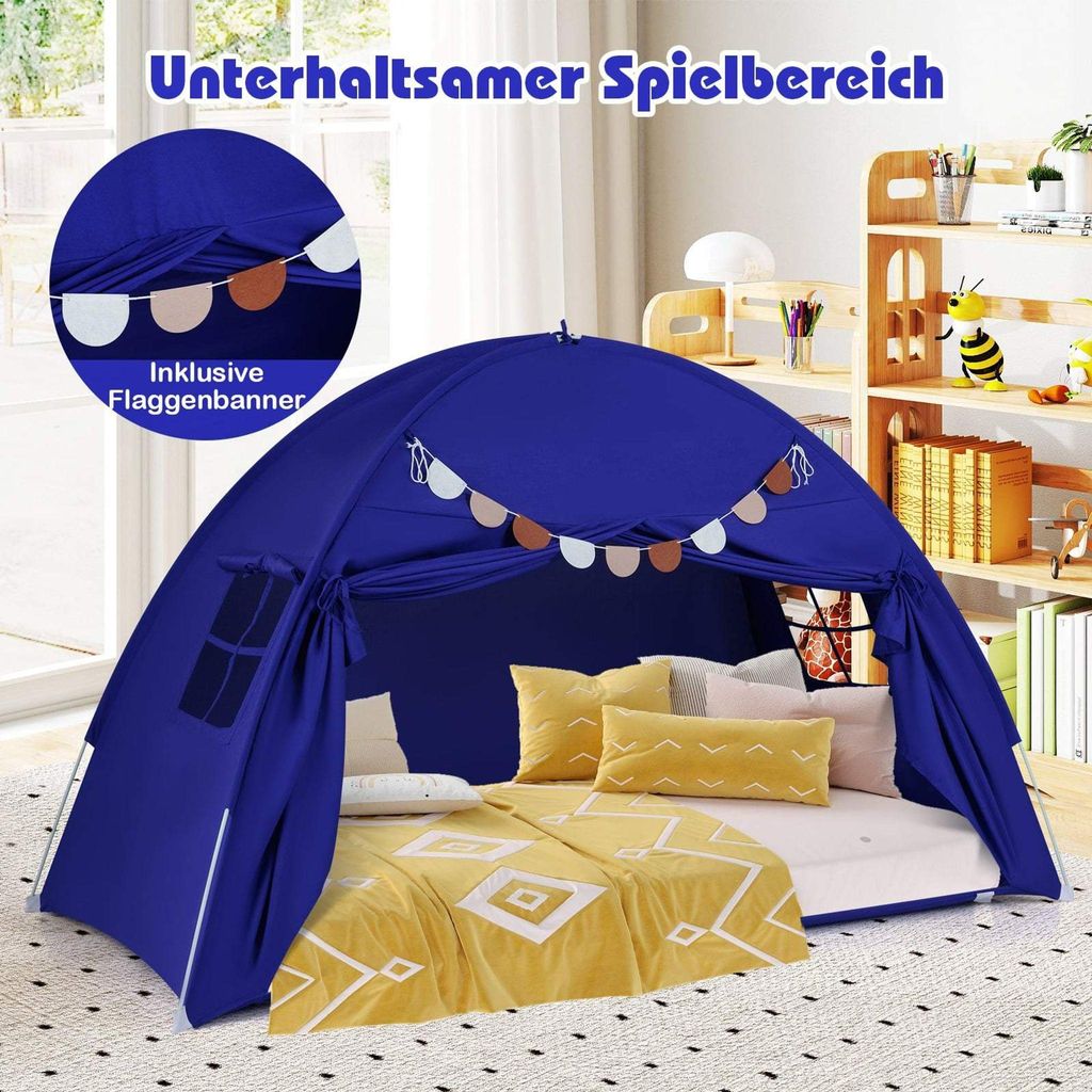 Faltbares Himmelbett-Zelt für Kinder (Einzelbett) mit 2