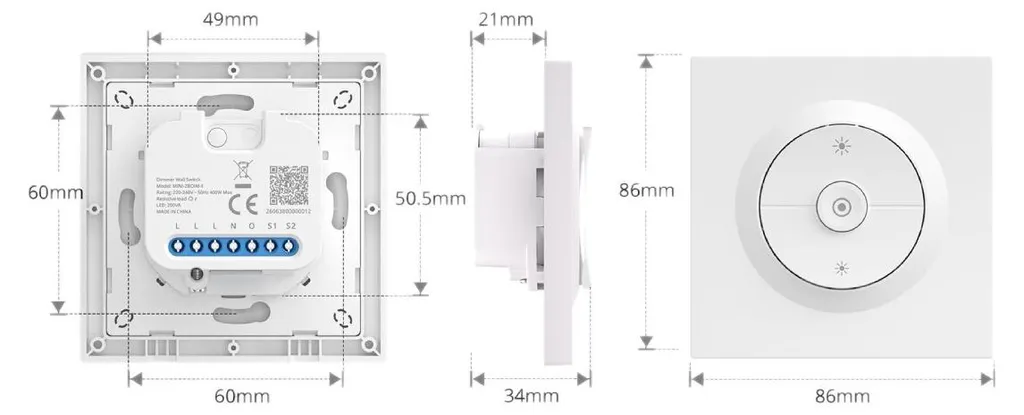 Variateur Connecté Zigbee Sonoff MINI-ZBDIM-E Blanc pour Maison Connectée - 5