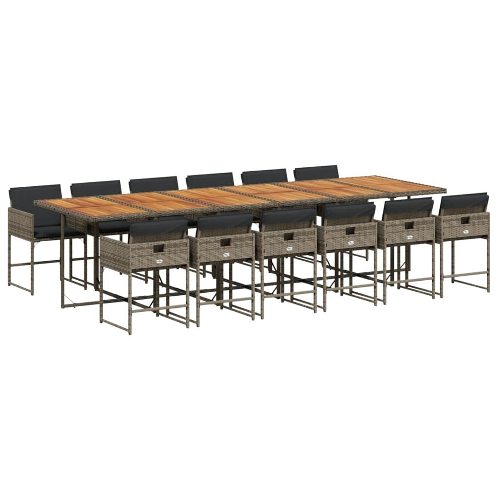 "2026 MODERNE" 13-tlg. Garten-Essgruppe - elegantes Design - Sitzgruppe/Gartenmöbel-Set - mit Kissen Grau Poly Rattan - Terassenmöbel NeuMöbel97...