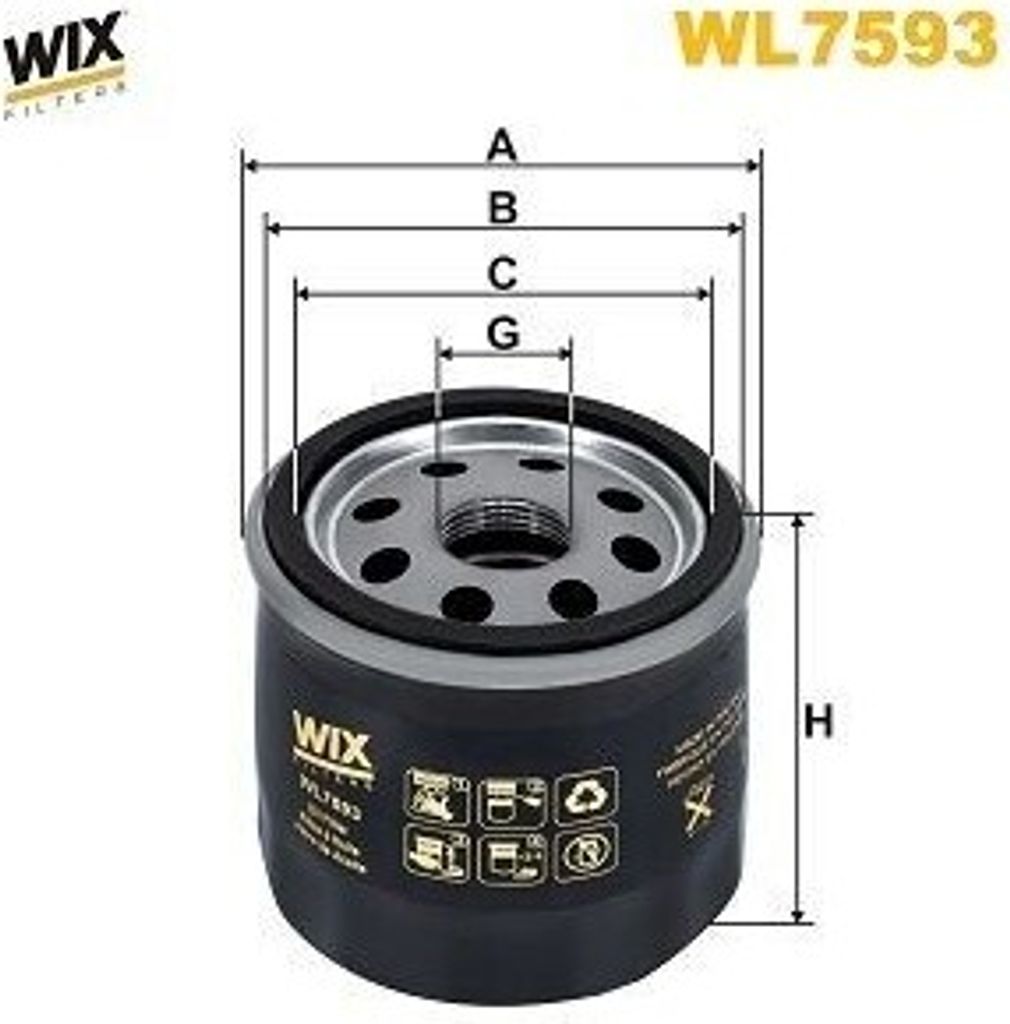 Ölfilter WIX FILTERS WL7593 Anschraubfilter für TOYOTA Corolla XII Kombi (E210) für MAZDA 2 Schrägheck (XP210) für SUZUKI Swace (SZ5,SZT) für...