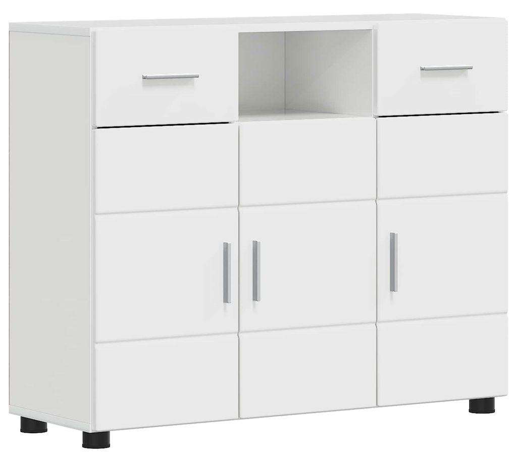 vidaXL Drevená skrinka vysoký lesk biela 88,5 x 30,5 x 73 Obrázok produktu 