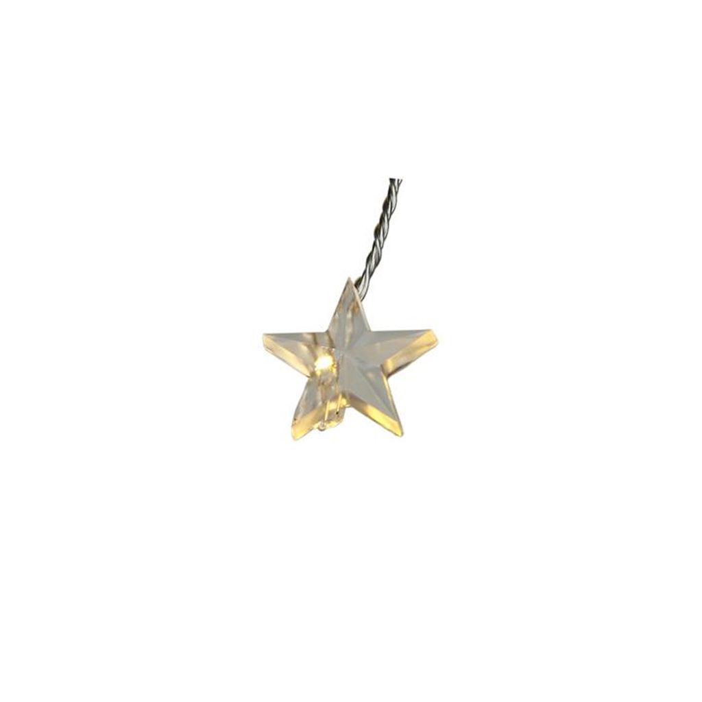 A single star-shaped LED light on a wire.