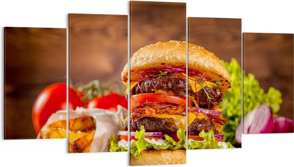 Bild auf Leinwand - Leinwandbild - Hamburger Sandwich - Produktbild 