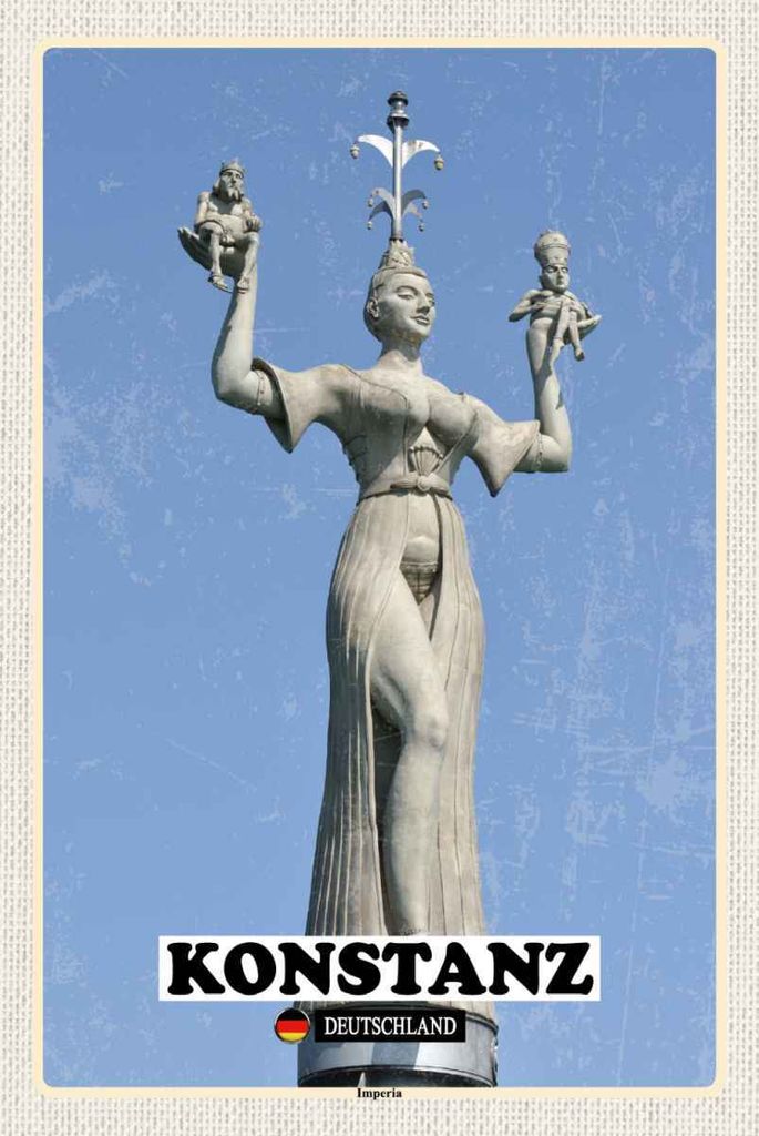 vianmo Holzschild 30x20 cm Konstanz Imperia Skulptur Bildmotiv Reisemotiv Abenteuer Reisen