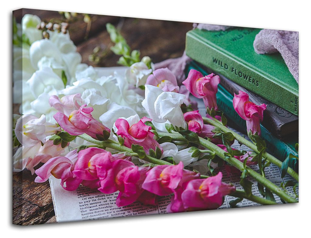 Leinwanddruck Botanik Löwenmäulchen 80x50 cm Blumenstrauß