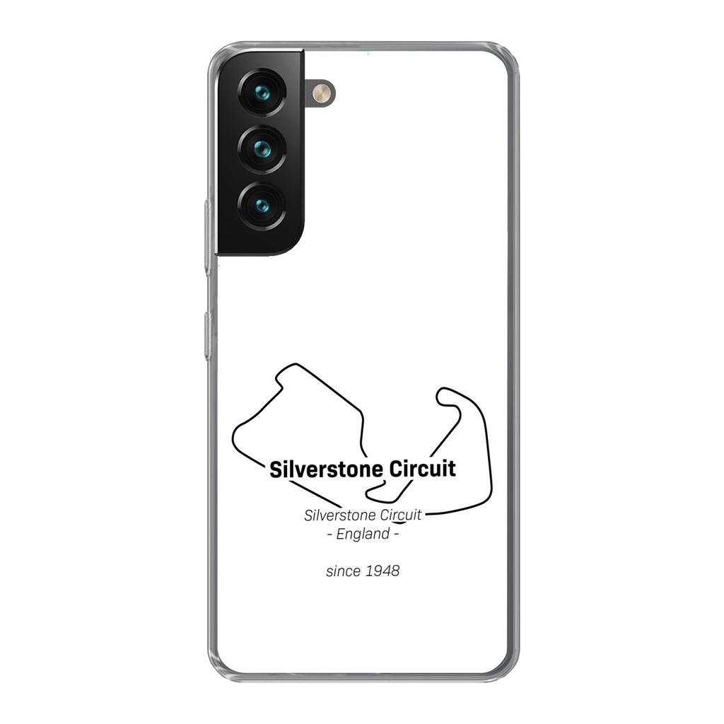 MuchoWow Handyhülle Schutzhülle Hülle für Samsung Galaxy S22 Silverstone - F1-Strecke Silikon Softcase Handy Hülle - Mobiltelefonhülle