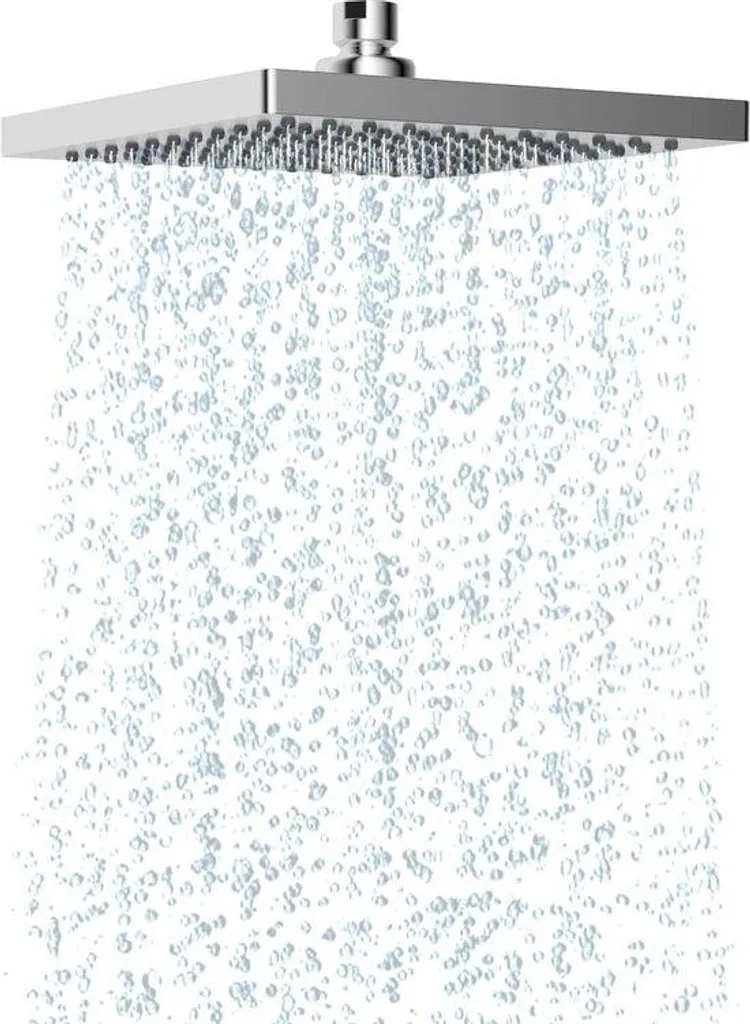 Pommeau de douche acier inoxydable 200x200 mm orientable effet pluie