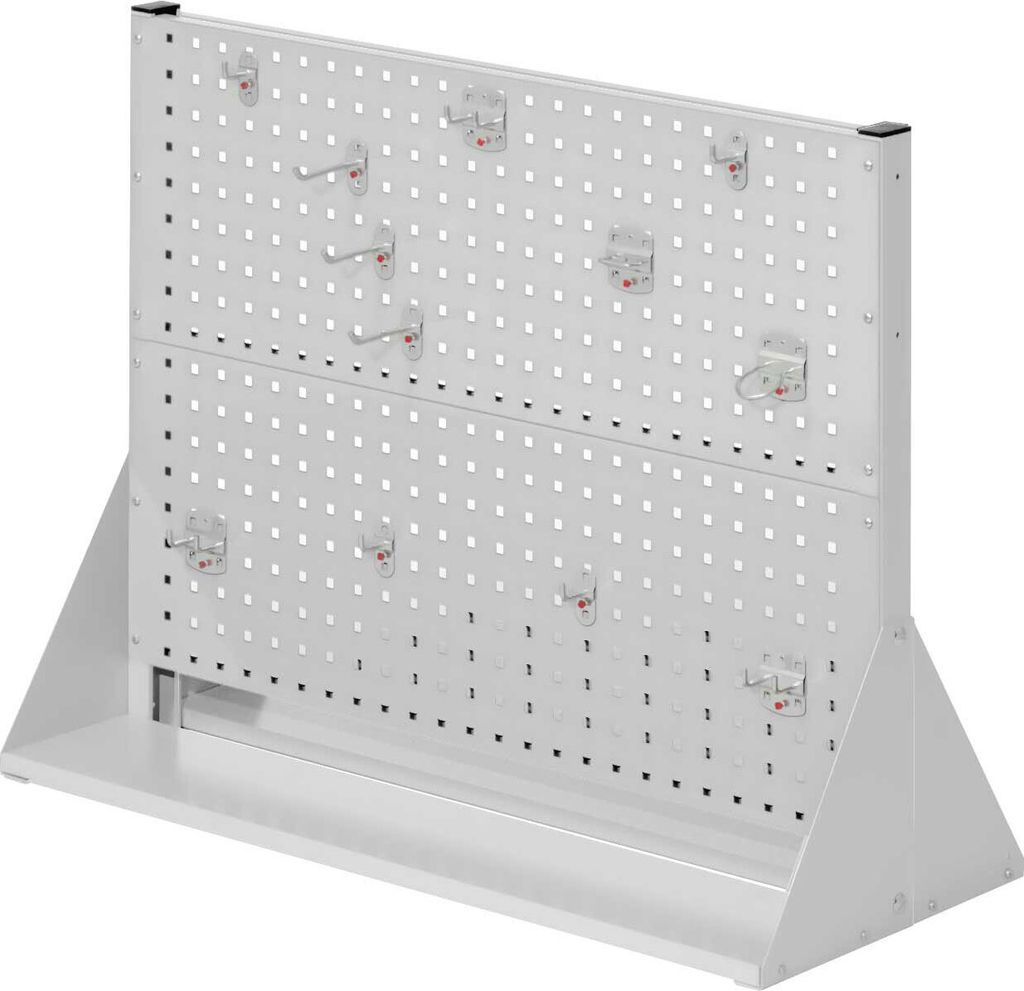 Kappes RasterPlan Stellwände doppelseitig Größe #2 - 4x Lochplatten 1x Zubehörsortiment 12-teilig Lichtgrau RAL 7035