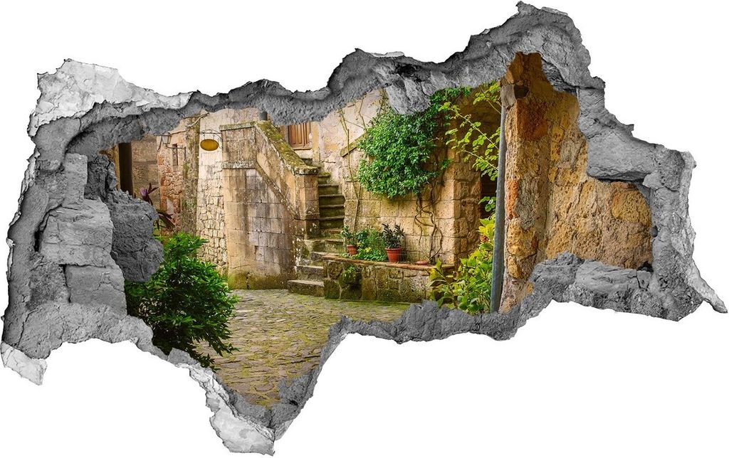 Selbstklebender Loch-3D-Aufkleber 95x73 cm charmante Straße Produktbild 