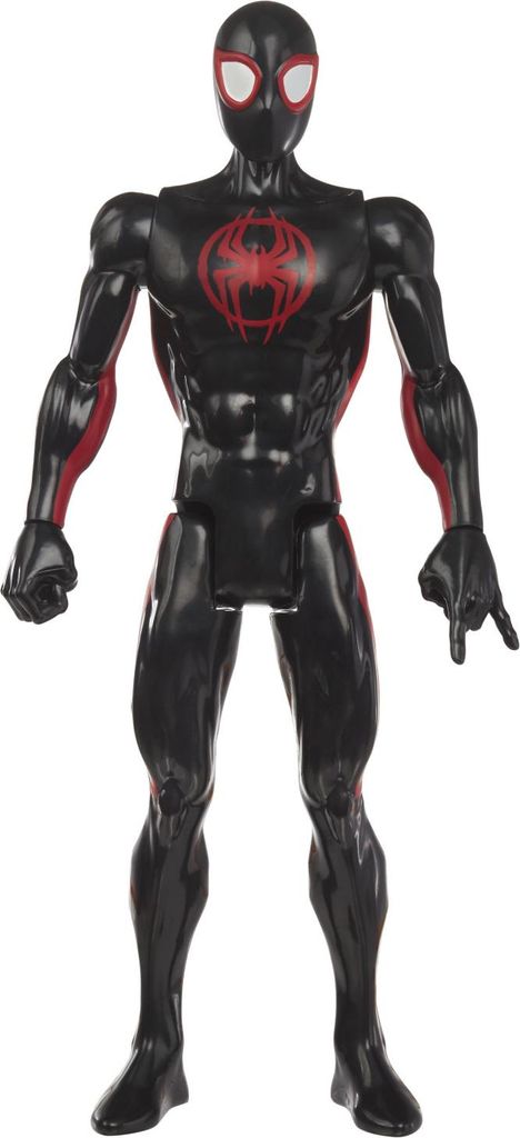 A full-body shot of a Miles Morales action figure against a white background.