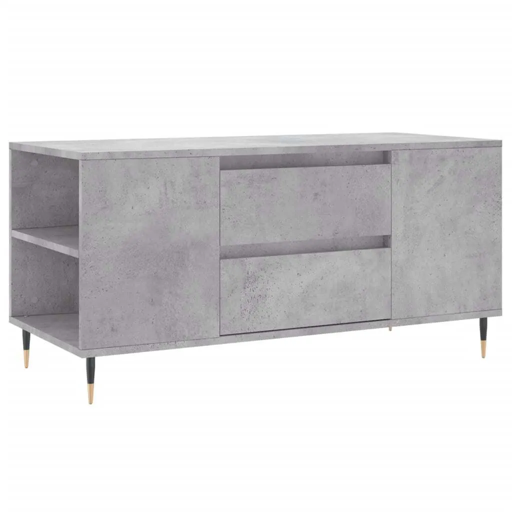 SYFAX™ Tavolino Salotto Grigio Cemento 102x44,5x50cm in Legno Multistrato