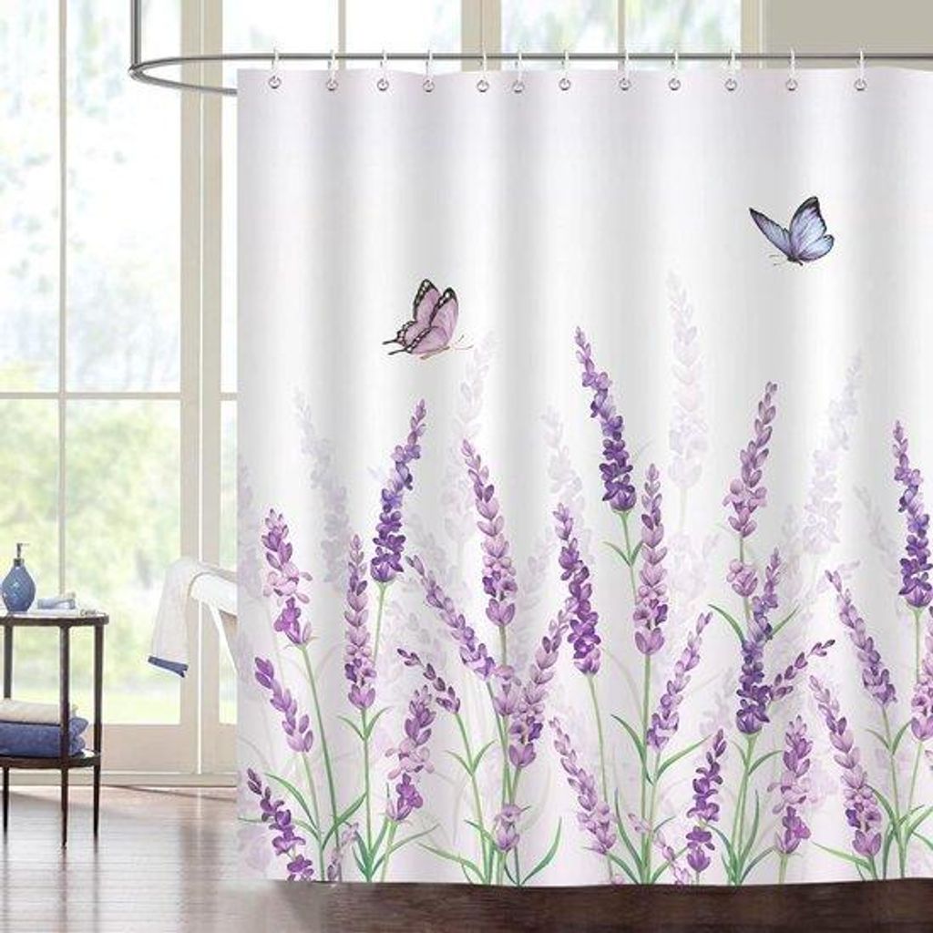 Lavendel Duschvorhang schimmelbestendig 180x180cm Paars Polyester
