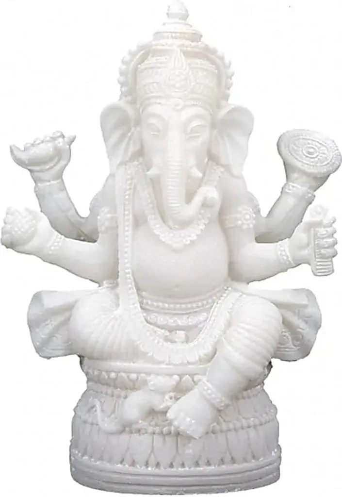Statue Ganesh 17 cm en Résine Sculptée - Figurine Déco Zen Hindoue