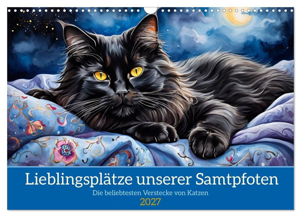 Lieblingsplätze unserer Samtpfoten (Wandkalender 2027 DIN A3 quer), CALVENDO Monatskalender
