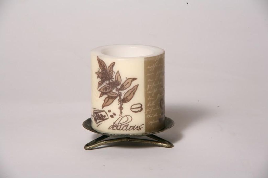 Servietten-Kerze KAFFEE-Zylinder S - 7,5 x 7,5 cm