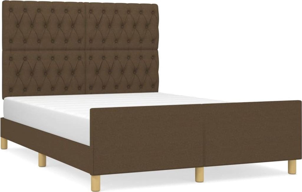 vidaXL Bettgestell ohne Matratze Dunkelbraun 140x200 cm Stoff