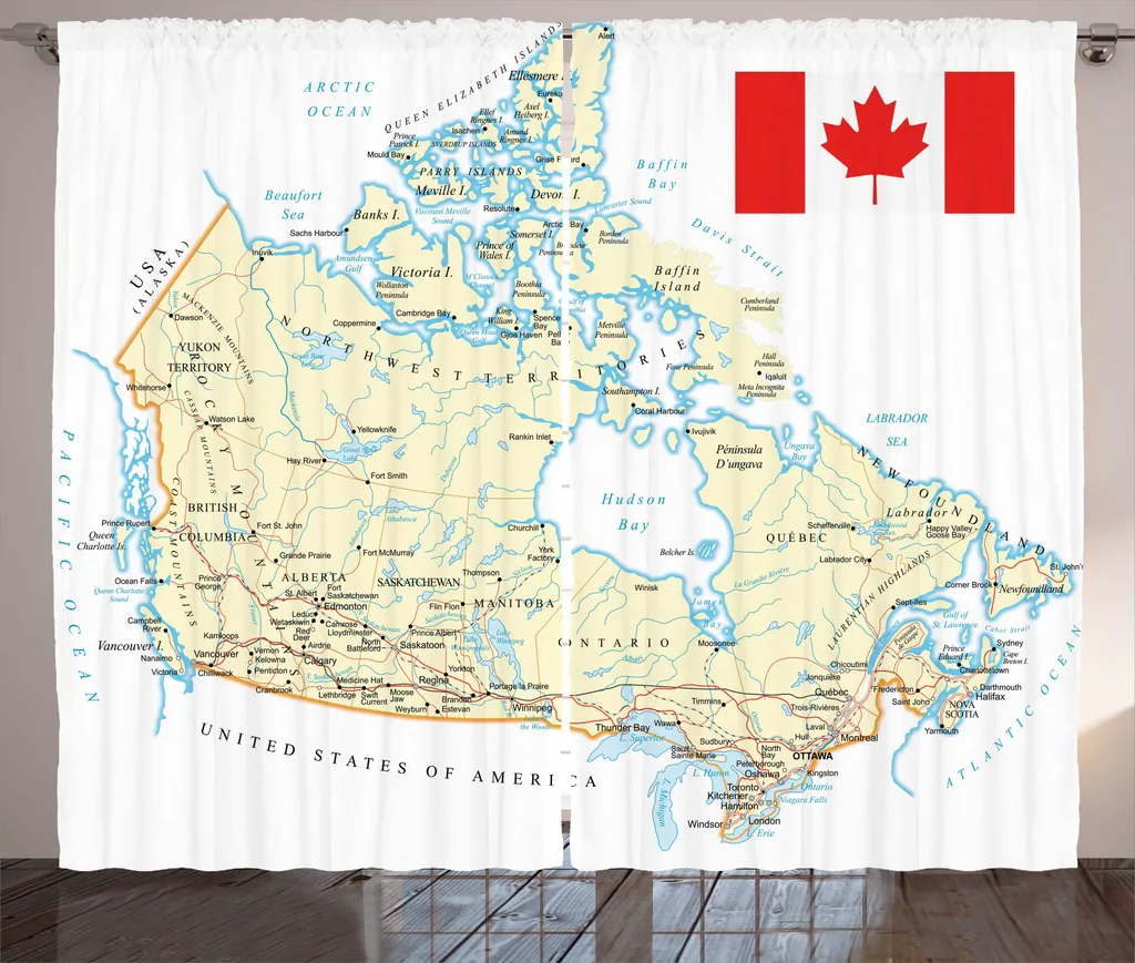 Rideau chambre Canada anti-plis avec crochets et boucles 280 x 225 cm