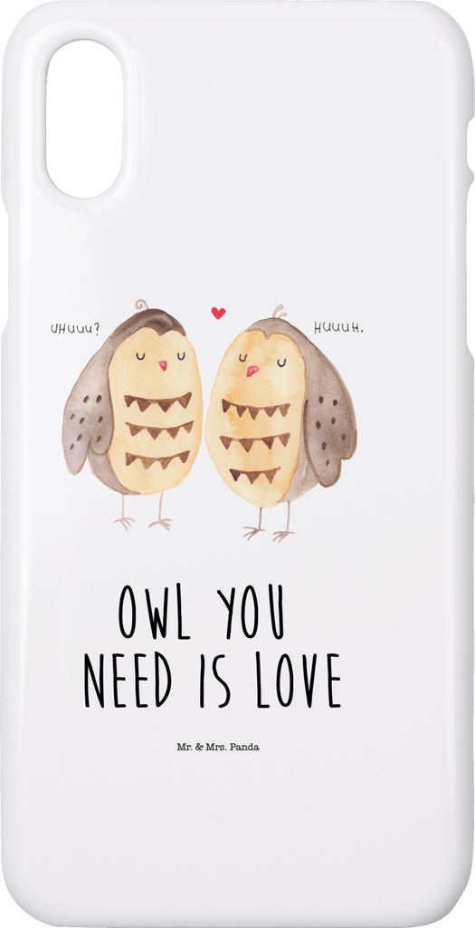 Mr. & Mrs. Panda Iphone 10 Handyhülle Eulen Liebe - Weiß - Geschenk, Hülle, X, Handy, Owl, Liebesspruch, Cover, Pärchen, Paar, Eule