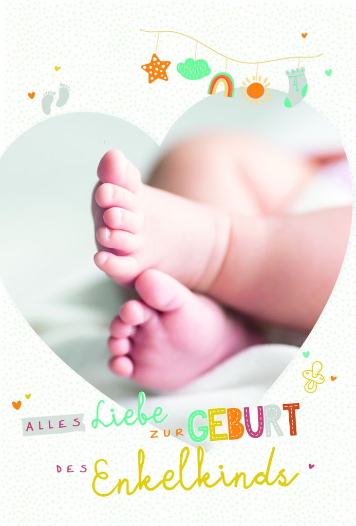 Großeltern - Glückwunschkarten im Format 11,5 x 17 cm - Babyfüße
