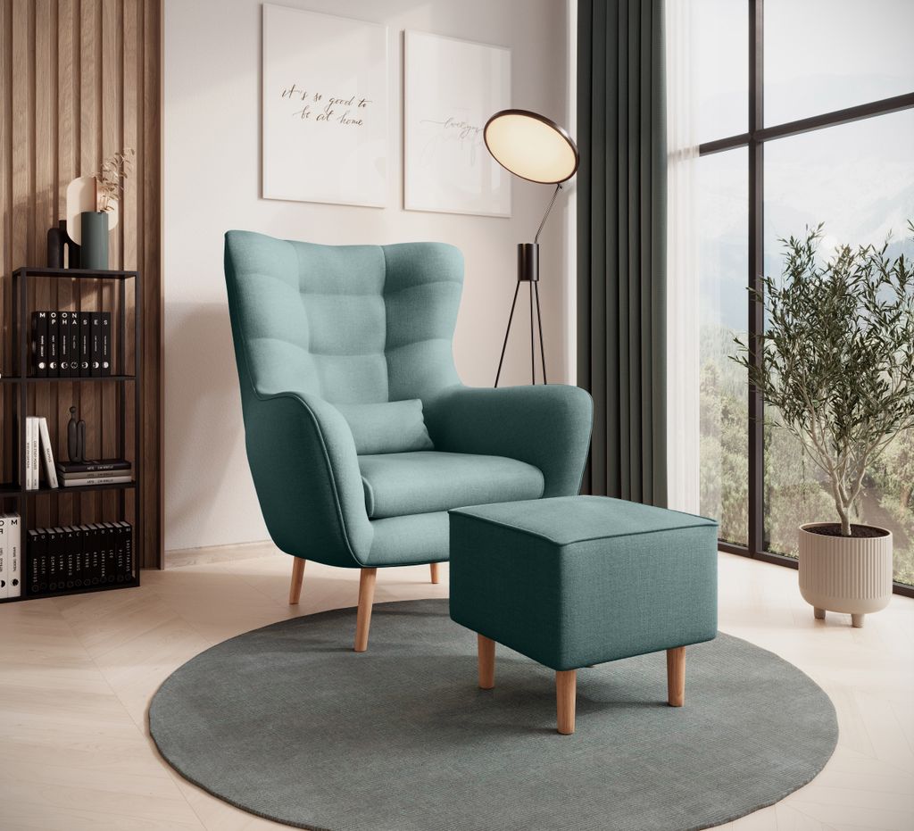 FURMEB24 SESSEL DONAT 82 x 97 x 106 cm HELLBLAU