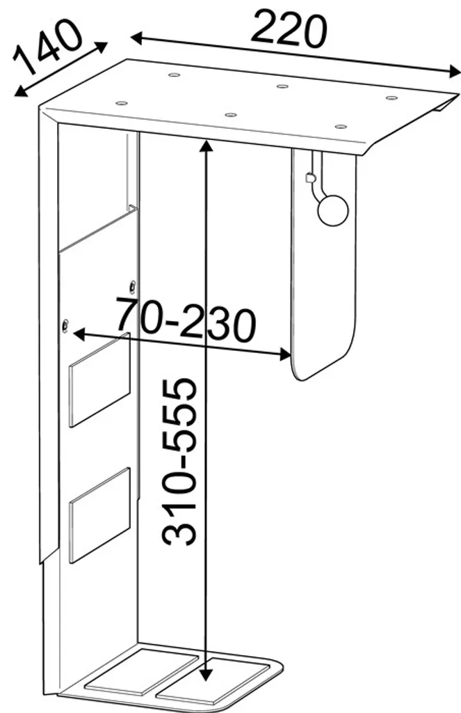 Support CPU pour bureau assis-debout gris largeur et hauteur réglable